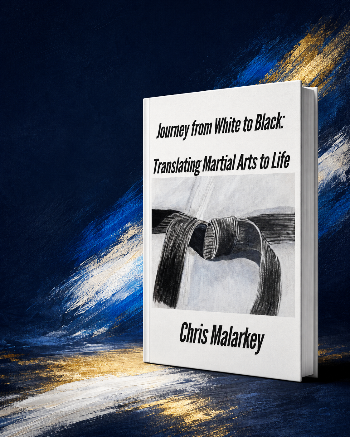 Painted book cover: Journey from White to Black: Translating Martial Arts to Life by Master Chris Malarkey